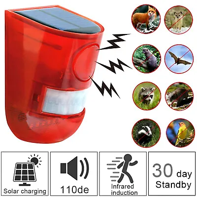 Solar Alarm LED Light Solar Strobe Light Wireless Motion Sensor Detector Outdoor • $13.50