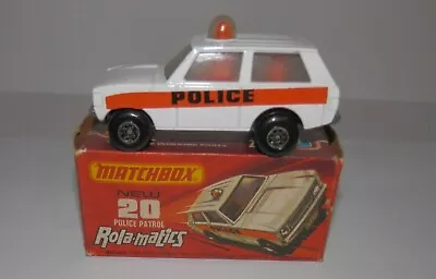 Vintage Matchbox Rola-Matics Police Patrol #20 With Original Box 1975 • $15