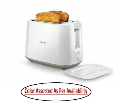 £67.08 • Buy Philips Toaster 2-Slice Pop-up Integrated Bun Rack 8 Browning Settings ( White )