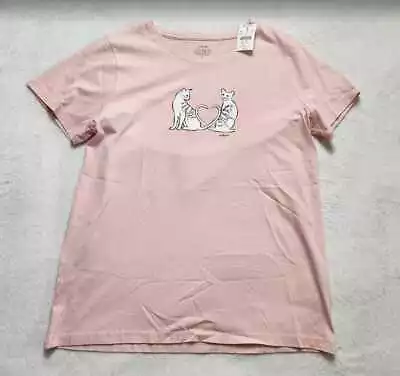 New Women's M L XL J Crew Factory Cat Love Heart Collector Tee Valentine's • $45