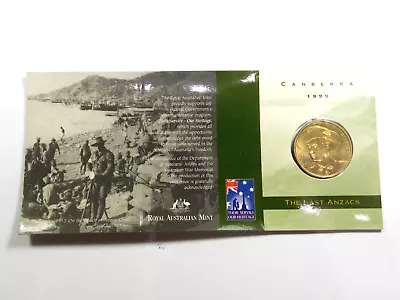 1999  One Dollar Coin (the Last Anzacs) - Ram  Canberra - (c) Mint Mark • $6