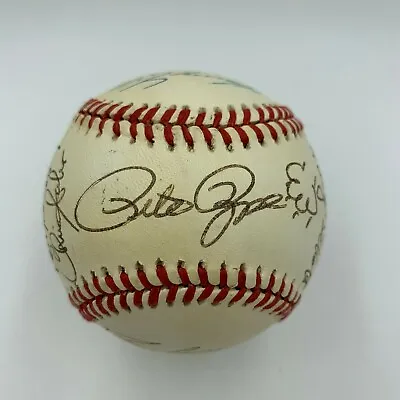 Pete Rose Barry Larkin Cincinnati Reds Legends Signed Baseball JSA COA • $299