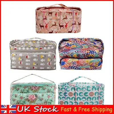 Oxford Cloth Printing Wool Crochet Storage Bag Knitting Needles Yarn Organizer • £11.70