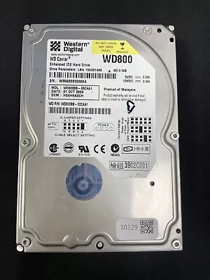 Western Digital Caviar 80GB 7200 RPM 3.5  WD800BB-00CAA1 HDD IDE • £0.99