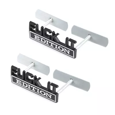 2x Black White F*CK IT EDITION Front Grille Emblem For Titan F-150 Ram 1500 2500 • $19.94