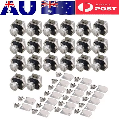 20pcs Push Button Drawer Cupboard Door Catch Lock Caravan RV Cabinet Latch Knob • $54.68