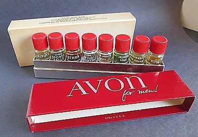 Avon For Men Miniature Cologne Set Of 8 Demonstration Kit 1 Dram Bottles In Box • $65