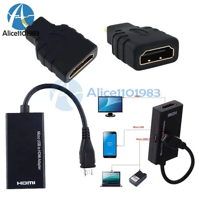 Micro USB To 1080P HDMI HDTV Cable HDMI Female To Male Adapter For Android • $1.32