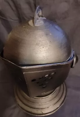 Vintage Knight's Helmet Aluminum Ice Bucket Missing Plastic Liner. Look @ Pic • $32.50