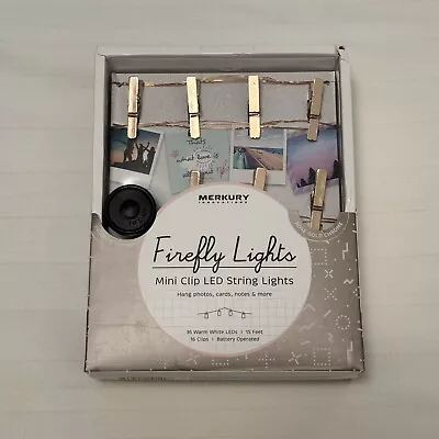 Merkury Firefly Mini Clip String Lights 15 Feet Battery Operated Instax Pictures • $7.99