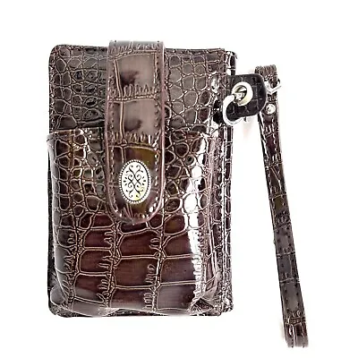 NWT Milano CELL PHONE WRISTLET-DK Brown Credit Card Currency Wallet • $19