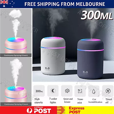 $12.99 • Buy USB Car Air Purifier Diffuser Oil Humidifier Mist Led Night Light Home AU