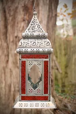 Morrocan Style Silver Windowed Lantern • $45