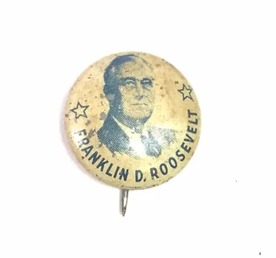 1944 Franklin Roosevelt FDR Campaign Pin Pinback Button Political President . • $9.95