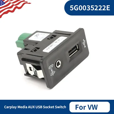 OEM 5G0035222E Carplay USB AUX In Jack Connector Straight Switch For VW Golf MK7 • $41.29