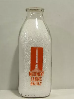 SSPQ Milk Bottle R W James Monument Farms Dairy Middlebury VT ADDISON COUNTY '50 • $29.99