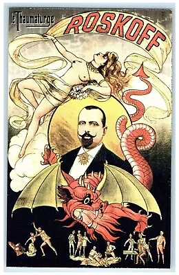 Roskoff Floating Woman Magician France Unposted Vintage Postcard • $14.98