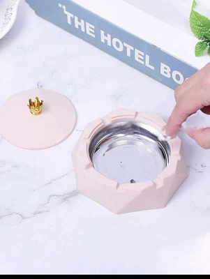 £4.69 • Buy Pink Crown Detailed Home Ashtray ( Lid And Base)