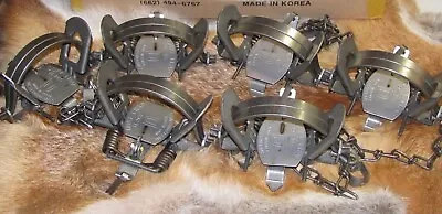 6 Duke #2 Coil Spring Traps Raccoon Coyote Bobcat Fox Lynx New Sale  • $78