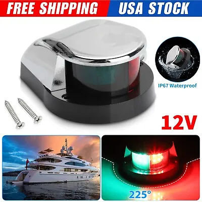 Waterproof Boat Navigation Light LED Bow Marine Front Pontoon Lamp Red Green 12V • $12.48