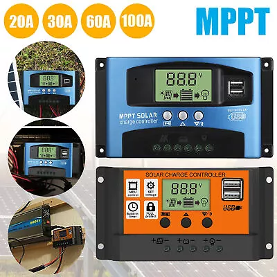 MPPT Solar Panel Regulator Charge Controller Auto Focus Tracking 30-100A 12V/24V • $10.98