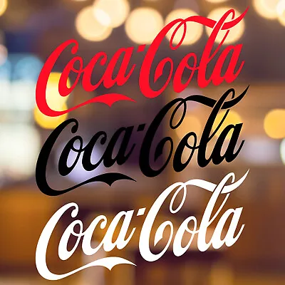 Coca Cola STICKER Kitchen ManCave Wall Sign Vinyl Decal QUALITY SIGN Red / Black • £16.50