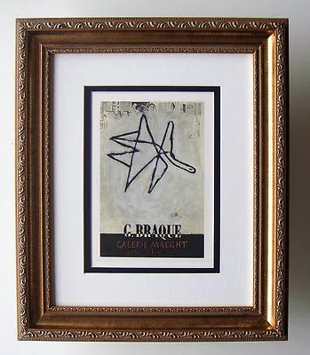 Interesting BRAQUE Exhibition Poster  Composition With Birds  Framed Signed COA • $219