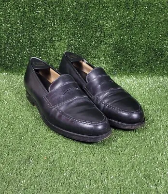 Brooks Brothers Peal & Co Black Leather Penny Loafers Made In England Mens 10.5 • $74.99