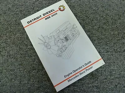 2004 Detroit Diesel Mercedes Benz MBE 4000 Engine Operator Maintenance Manual • $44.94