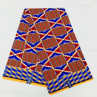 £4.99 • Buy African Kente Print Fabric Ethnic Ghanian Wax Bright & Colourful Per Yard