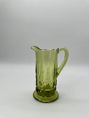 Fenton Molded Glass Small Avocado Green Pitcher Creamer  5  • $9