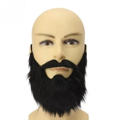 Dress Up Man Facial Hair Party Mustache Fancy Dress Costume Props Fake Beard • £5.78