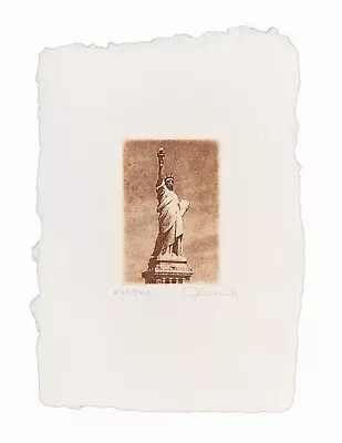 Michael J. Leu Photo Etching On Paper Print Statue Of Liberty Vintage Brown • $90