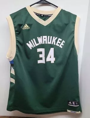Adidas Milwaukee Bucks Giannis Antetokounmpo #34 Jersey Size Youth XL • $20