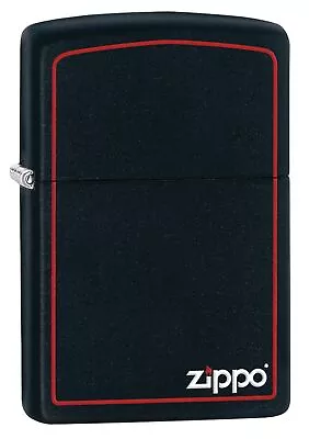 Zippo Black Matte With Red Border Pocket Lighter 218ZB-000063 • $17.99