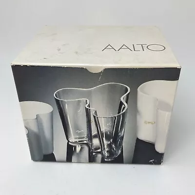 Iittala Finland Alvar Aalto 3030 Clear Glass Vase 4.75x6 In • $149.99