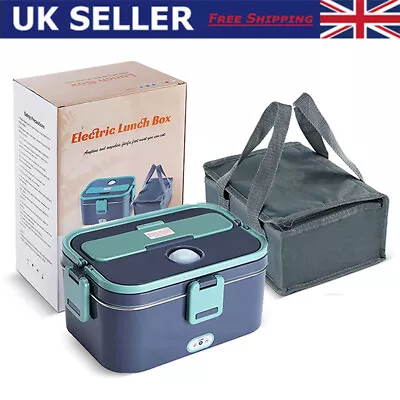 Black Electric Heated Lunch Box Portable Food Warmer Lunch Bento Box USB 12V/24V • £26.18