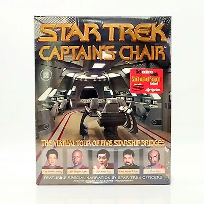 Star Trek Captain's Chair Virtual Tour PC Game Big Box Win 95/Mac 1997 Sealed • $23