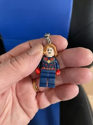 New Lego Marvel Avengers Captain Marvel Mini-figure Keychain Keyring 854064 • £4.95