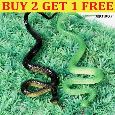 £3.99 • Buy Realistic Soft Rubber Fake Snake Toy Garden Props Joke Prank Gift Halloween QT