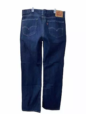 Levi's 514 Blue Jeans Mens 36x32 Straight Leg Slim Fit Dark Wash 100% Cotton • $17.50