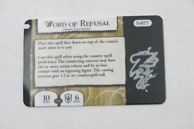$11.11 • Buy Word Of Refusal S-077 Mage Knight SORCERY SPELL CARD