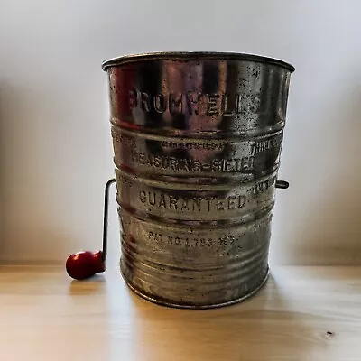 Vintage Bromwell's 3 Cup Measuring Flour Sifter With Red Handle. • $5