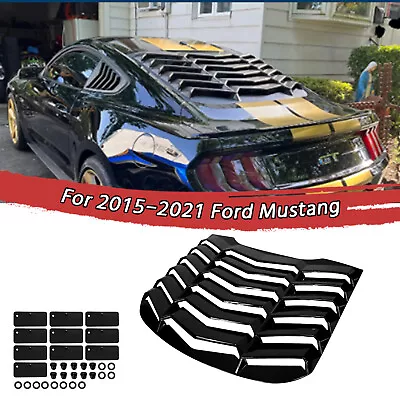 Rear Window Louvers For 2015-2021 Ford Mustang Sun Shade Cover Vent Matte Black • $143.99