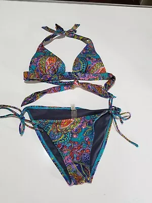 Victoria's Secret Colorful Paisley Padded Bikini Size Small 411 • $47.99