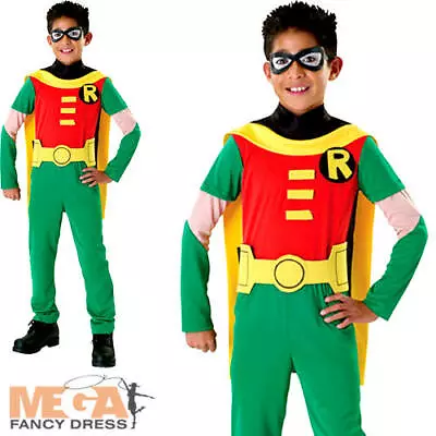 Robin Fancy Dress Batman Boys Superhero Kids Child Costume Outfit Ages 3-10 • £18.99