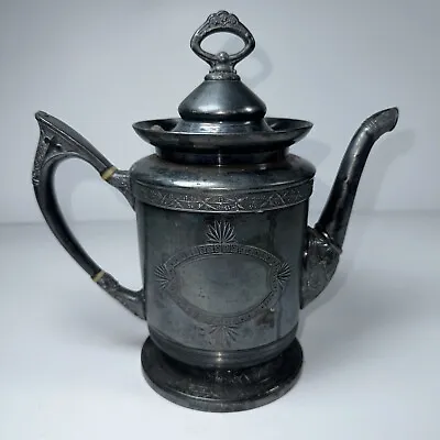 Antique Victorian Derby Silver Co. Tea Pot Quadruple Plate -  1603  6 • $49