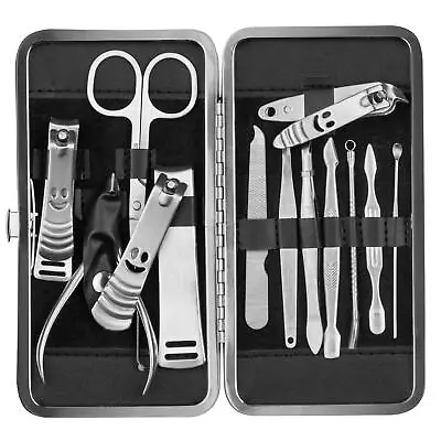 12pc Manicure Set & Pedicure Set Nail Kit With Cuticle Pusher & Cuticle Remover • £5.99