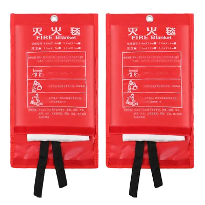 2x Large Fire Blanket Fireproof For Home Kitchen Office Caravan Emergency Safety • $24.59