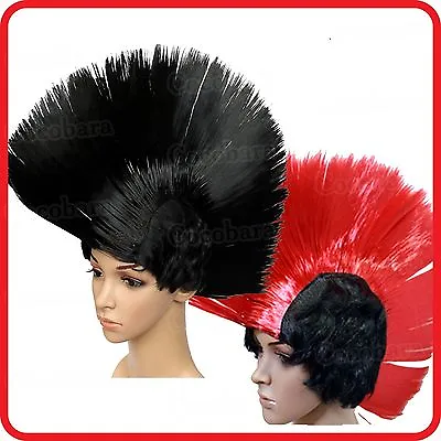 1970's 1980's Funky Punk Rocker Mohawk Mohican Style Black Red Wig-party-costume • $14.24